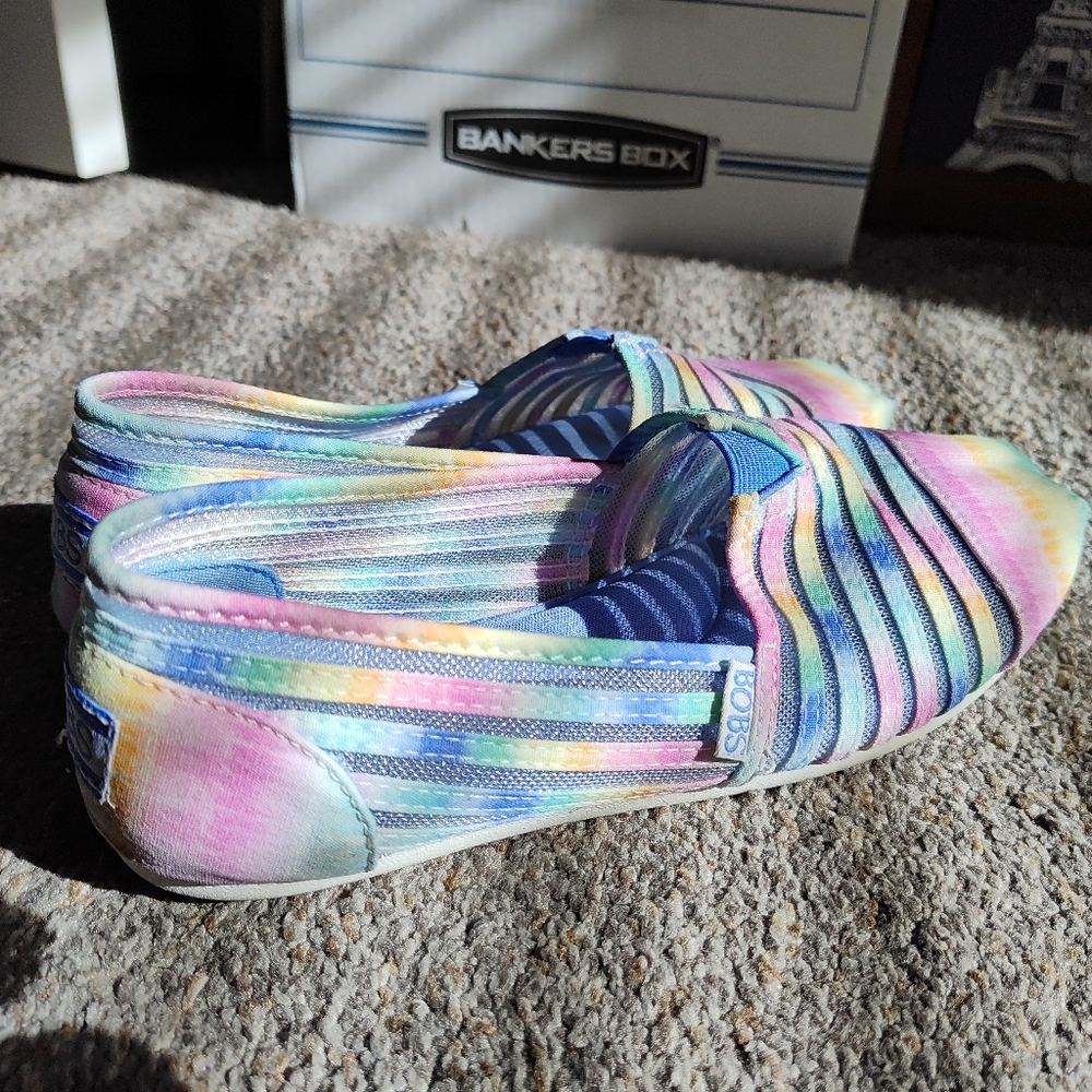 Skechers Women's Bobs Plush Rainbow "Sunset Feels" Flats, Sz 8 - Picture 4 of 6